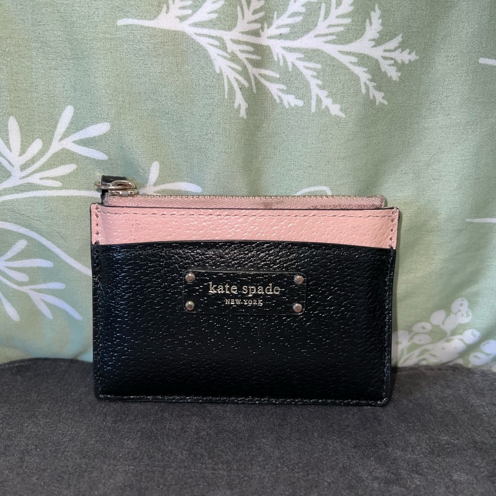 Kate Spade Pink & Black Leather Cardholder